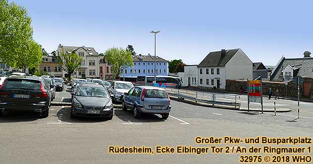 Groer Pkw- und Busparkplatz in Rdesheim, Ecke Eibinger Tor 2 / An der Ringmauer 1 